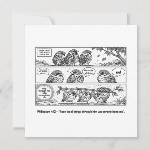 Tarjeta Arte de gorrión de dibujos animados de la Escritur