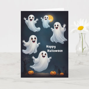Tarjeta Arte de Halloween Fantasma Flotante