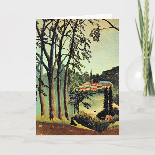 Tarjeta Arte de Henri Rousseau, Vista de Santa Nube (Anverso)