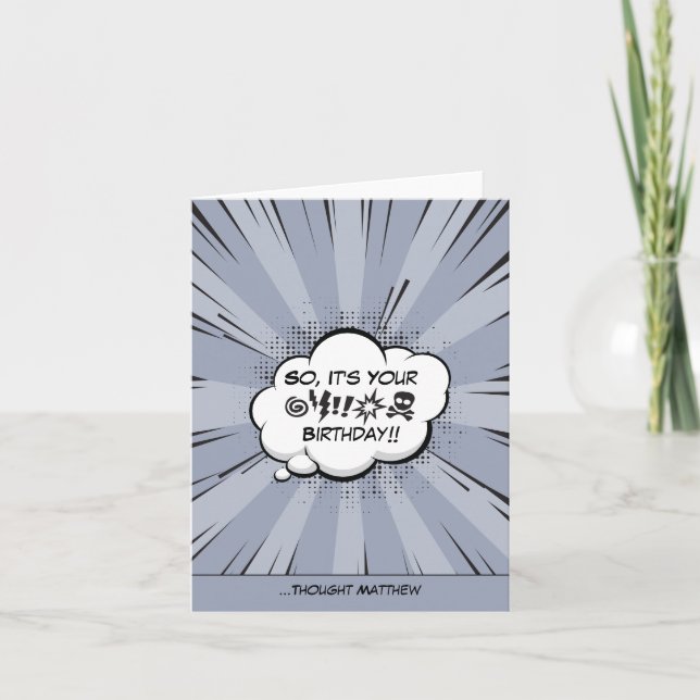 Tarjeta Arte de historietas personalizado (Anverso)