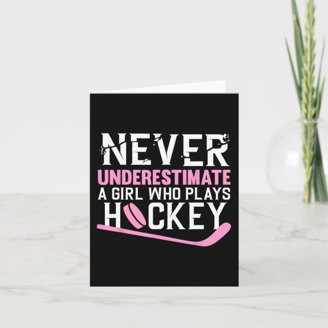 Tarjeta Arte De Hockey Divertido Para Chicas Jugadora De H (Anverso)