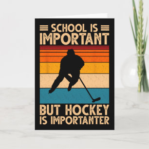 Tarjeta Arte de Hockey Divertido para Niños Hombres Mujere