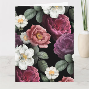 Tarjeta Arte de Ilustracion de Rosas de época