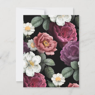 Tarjeta Arte de Ilustracion de Rosas de época