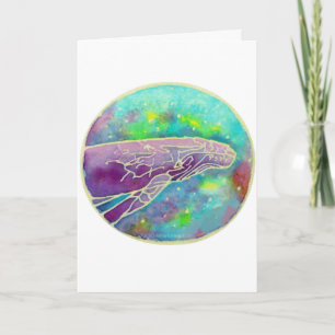 Tarjeta Arte de la ballena jorobada del batik