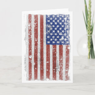 Tarjeta Arte de la bandera americana del vintage