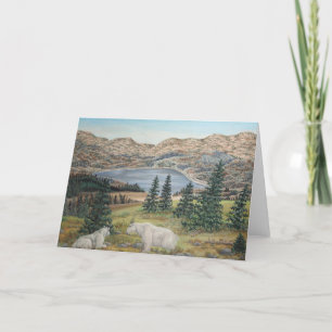 Tarjeta Arte de la fauna de las cabras de montaña