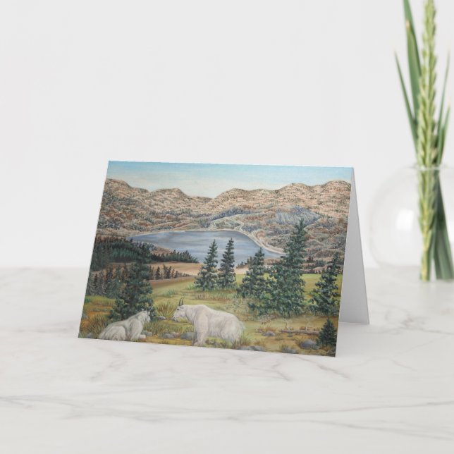 Tarjeta Arte de la fauna de las cabras de montaña (Anverso)