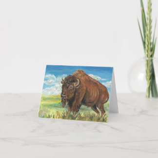Tarjeta Arte de la fauna del bisonte americano del búfalo