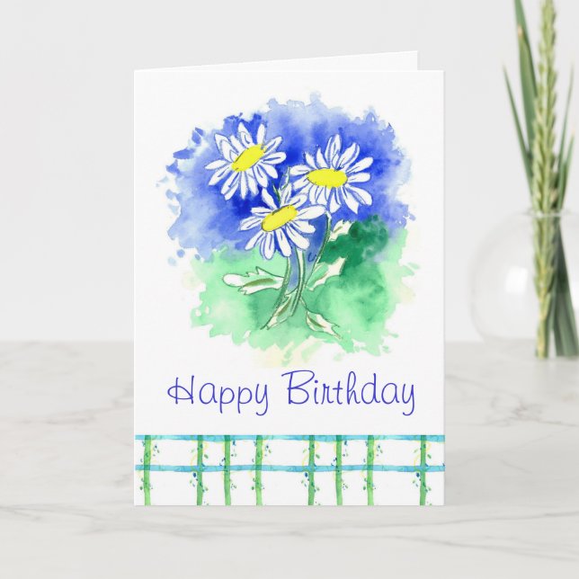 Tarjeta Arte de la flor de la acuarela del feliz (Anverso)