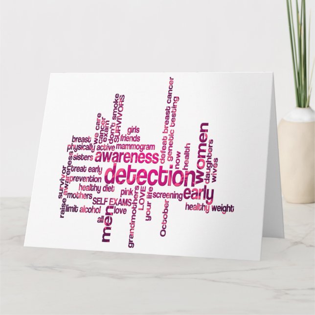 Tarjeta Arte de la nube de la conciencia del cáncer de (Anverso)