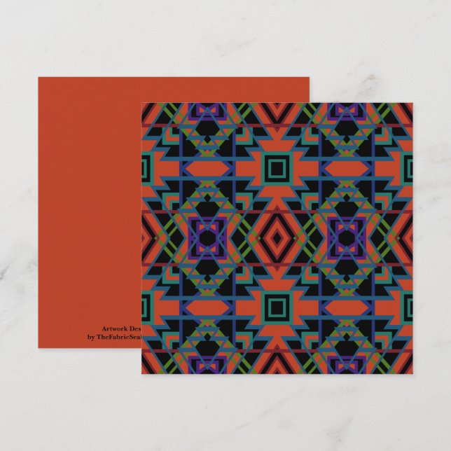 Tarjeta Arte de línea de patrón de mosaico simétrico del s (Anverso / Reverso)