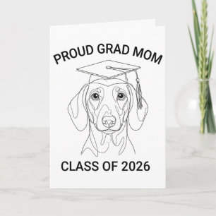 Tarjeta Arte de línea de perro de graduación lindo Cl de 2