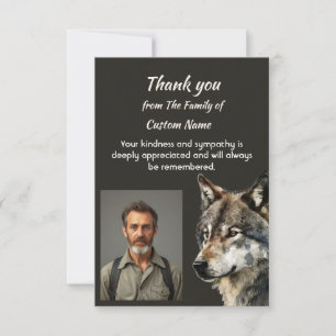 Tarjeta Arte de lobo de acuarela de agradecimiento simpatí