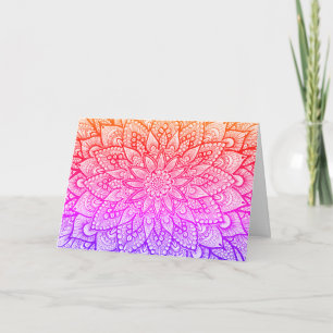 Tarjeta Arte de Mandala Detallado Multicolor Feliz Cumplea