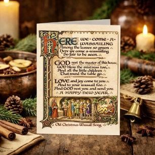 Tarjeta Arte de Manuscrito Iluminado de la Canción Antigüa