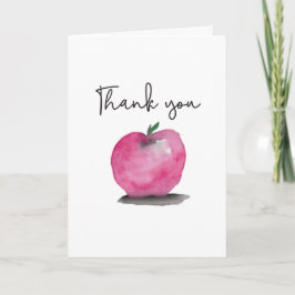 Tarjeta Arte de manzana acuarela Gracias profesor