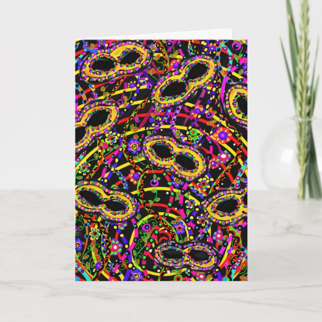 Tarjeta Arte de Mardi Gras (Anverso)