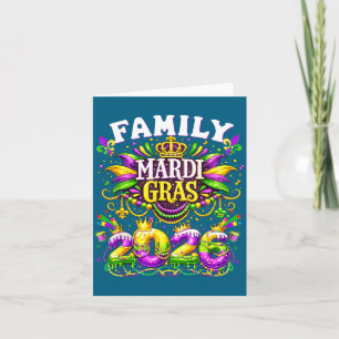 Tarjeta Arte de Mardi Gras familiar creando recuerdos