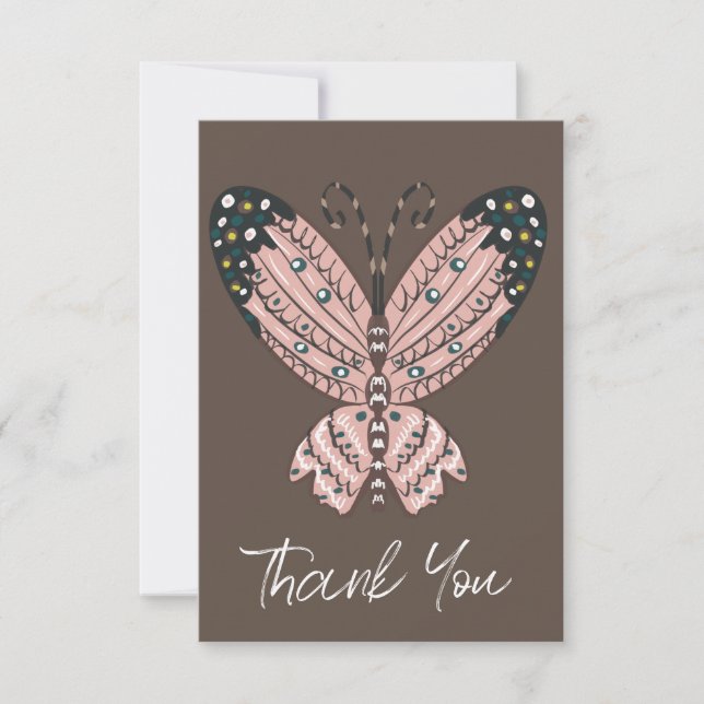Tarjeta Arte de Mariposa Colorida de Agradecimiento (Anverso)