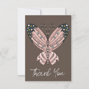 Tarjeta Arte de Mariposa Colorida de Agradecimiento