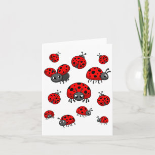 Tarjeta Arte de mariquitas para niño niña pequeño insecto 