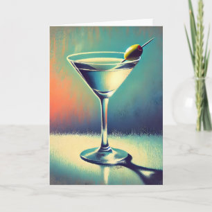 Tarjeta Arte de Martini de Blues que Amo de Mitad de Siglo