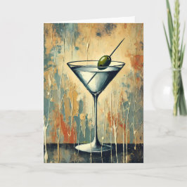 Tarjeta Arte de Martini de Medios Mixtos de Mitad de Siglo