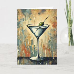 Tarjeta Arte de Martini de Medios Mixtos de Mitad de Siglo