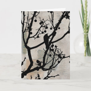 Tarjeta Arte de medios mixtos de pajarito