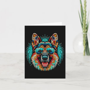 Tarjeta Arte de mosaico fresco de perro pastor alemán esti