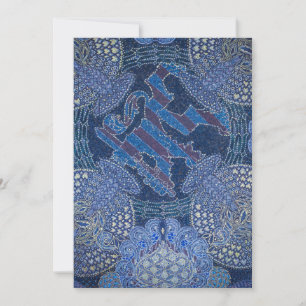Tarjeta Arte de mosaico ornamentado azul, Alemania