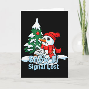 Tarjeta Arte de Navidad de muñeco de nieve divertido señal