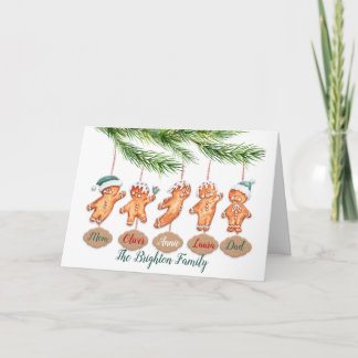 Tarjeta Arte de Navidad familiar con nombre personalizado