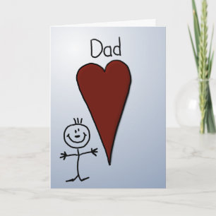 Tarjeta Arte de niños lindos figura de palo Día del Padre