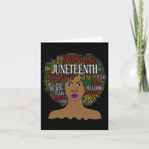 Tarjeta Arte de palabras afro de cabello natural Juneteent