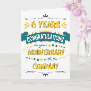 Tarjeta Arte de palabras de felicitación por 6º aniversari