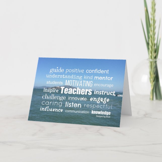 Tarjeta Arte de palabras motivacional del profesor (Anverso)