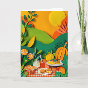 Tarjeta Arte de papel desplegado para picnic
