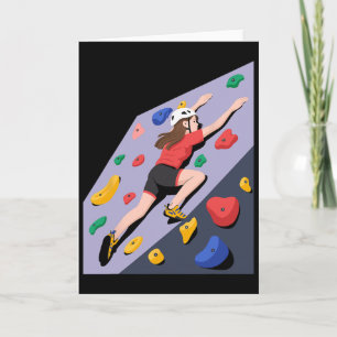 Tarjeta Arte de pared de escalada en roca interior