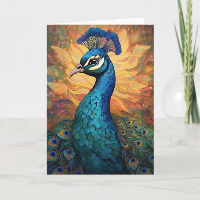Tarjeta Arte de pavo real (Anverso)