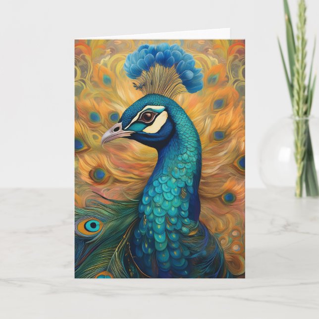 Tarjeta Arte de pavo real (Anverso)