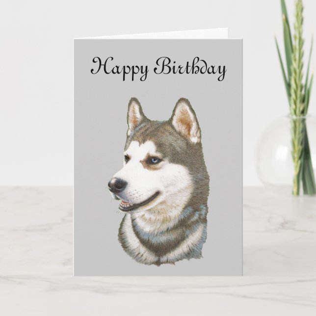 Tarjeta Arte de perros Husky Siberiano (Anverso)