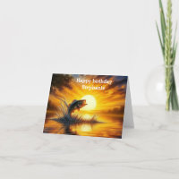 arte de pesca salta al atardecer Feliz cumpleaños