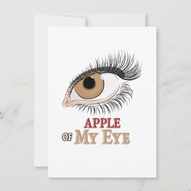 Tarjeta Arte de Pestañas Manzana de Mi Ojo (Anverso)
