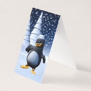 Tarjeta Arte de pingüino de marinero de invierno adorable