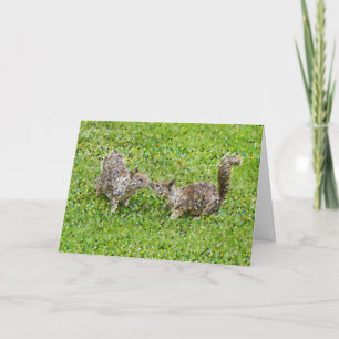 Tarjeta Arte de píxel - Dos ardillas