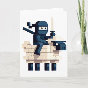 Tarjeta Arte de píxeles de personaje estilo bloque de ninj