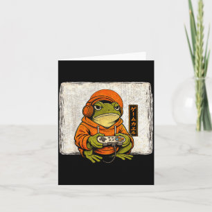 Tarjeta Arte de rana de juego vintage ilustración Ukiyo