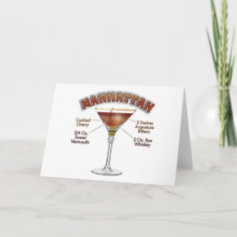 Tarjeta Arte de recetas de cócteles de Manhattan